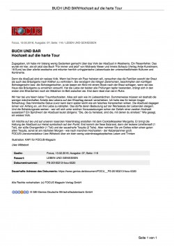 Focus, 13.02.2016, BUCH UND BAR, Uwe Wittstock Focus, 13.02.2016, BUCH UND BAR, Uwe Wittstock
